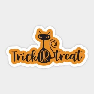 Trick or Treat Cat Sticker